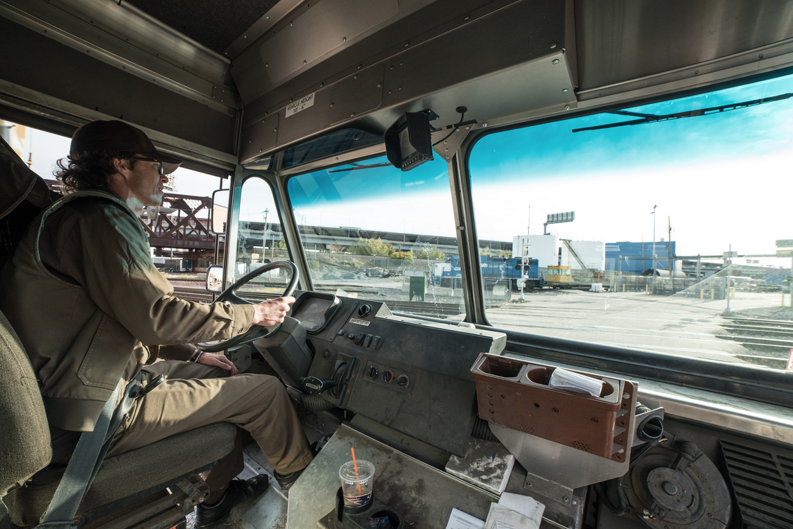 ups truck inside